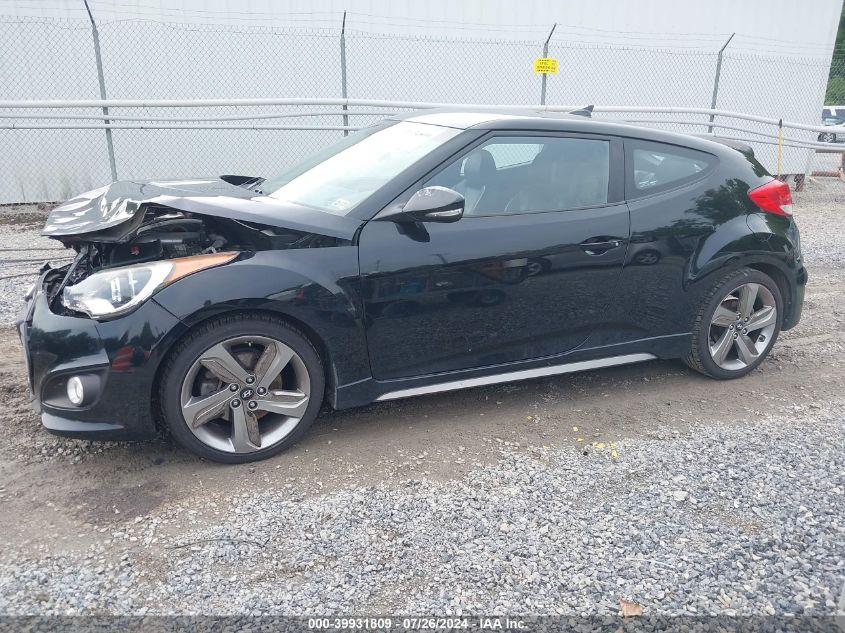 2013 Hyundai Veloster Turbo W/Black VIN: KMHTC6AE3DU130009 Lot: 39931809