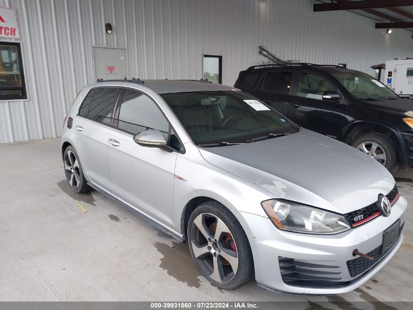 2015 Volkswagen Golf Gti 2.0T S 4-Door VIN: 3VW4T7AU5FM017415 Lot: 39931860