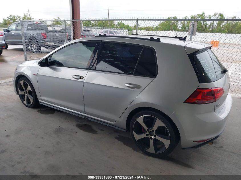 2015 Volkswagen Golf Gti 2.0T S 4-Door VIN: 3VW4T7AU5FM017415 Lot: 39931860