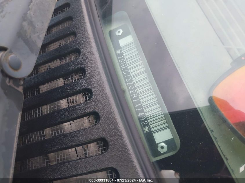 2002 Chevrolet Tahoe Lt VIN: 1GNEC13Z02R141492 Lot: 39931884