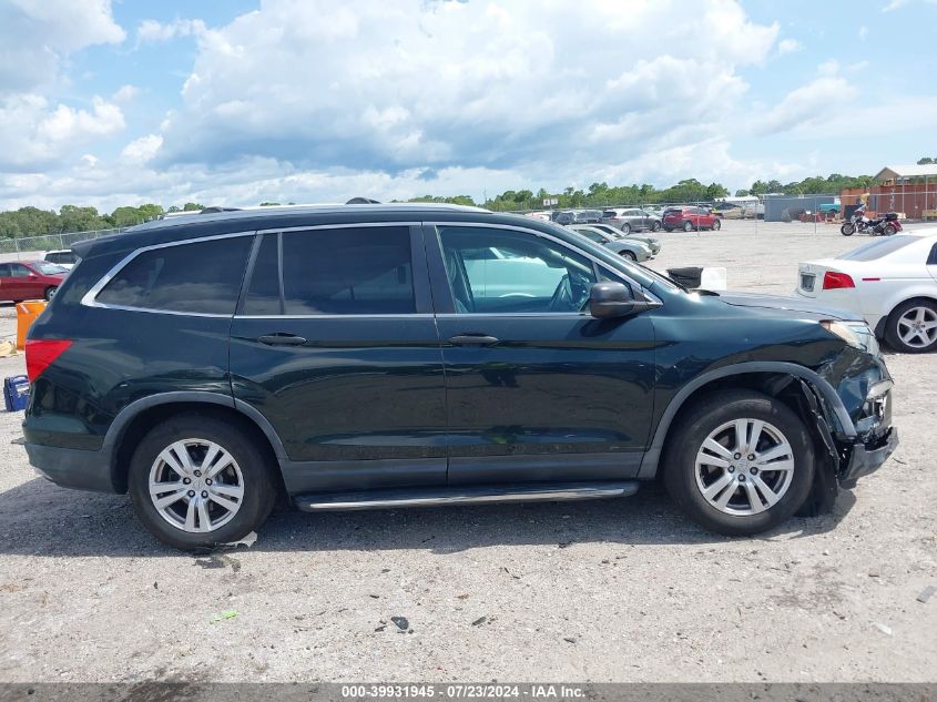 2016 Honda Pilot Lx VIN: 5FNYF5H1XGB007223 Lot: 39931945