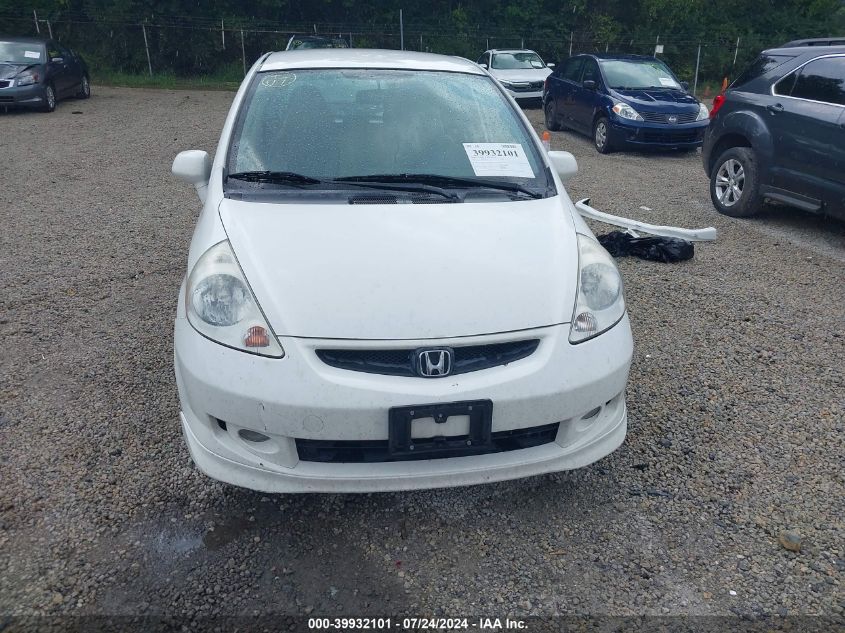 2007 Honda Fit Sport VIN: JHMGD38667S046247 Lot: 39932101