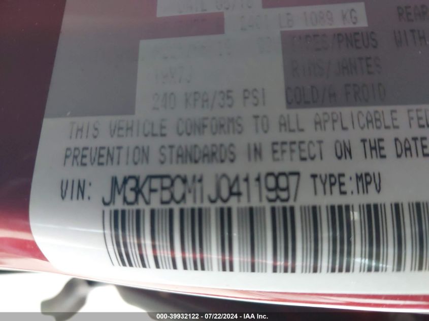 2018 MAZDA CX-5 TOURING - JM3KFBCM1J0411997