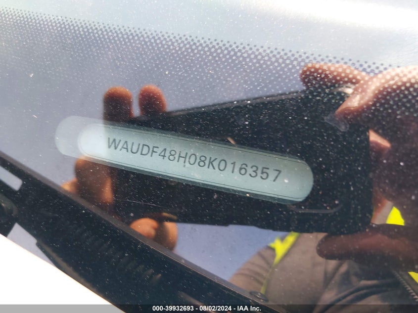 2008 Audi A4 2.0T VIN: WAUDF48H08K016357 Lot: 39932693