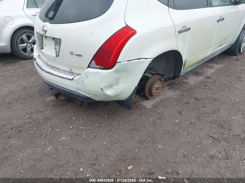 2006 Nissan Murano Sl/Se/S VIN: JN8AZ08W46W546426 Lot: 39932805