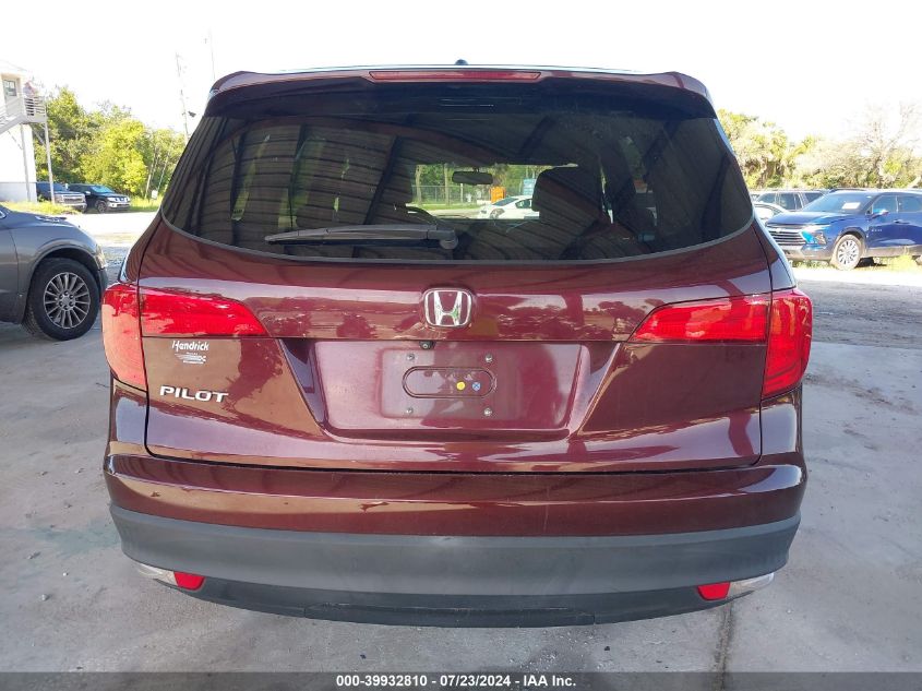 2016 Honda Pilot Ex-L VIN: 5FNYF5H78GB030293 Lot: 39932810