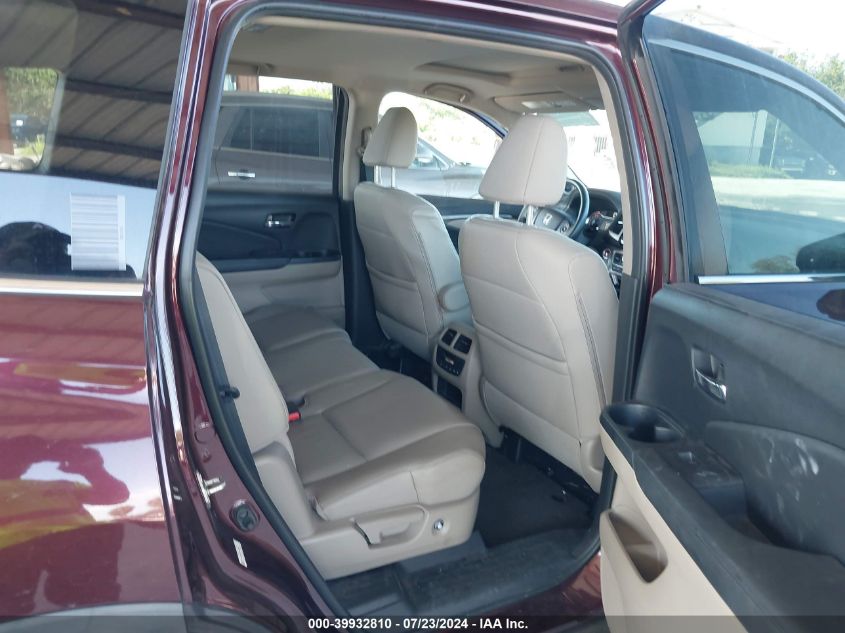 2016 Honda Pilot Ex-L VIN: 5FNYF5H78GB030293 Lot: 39932810