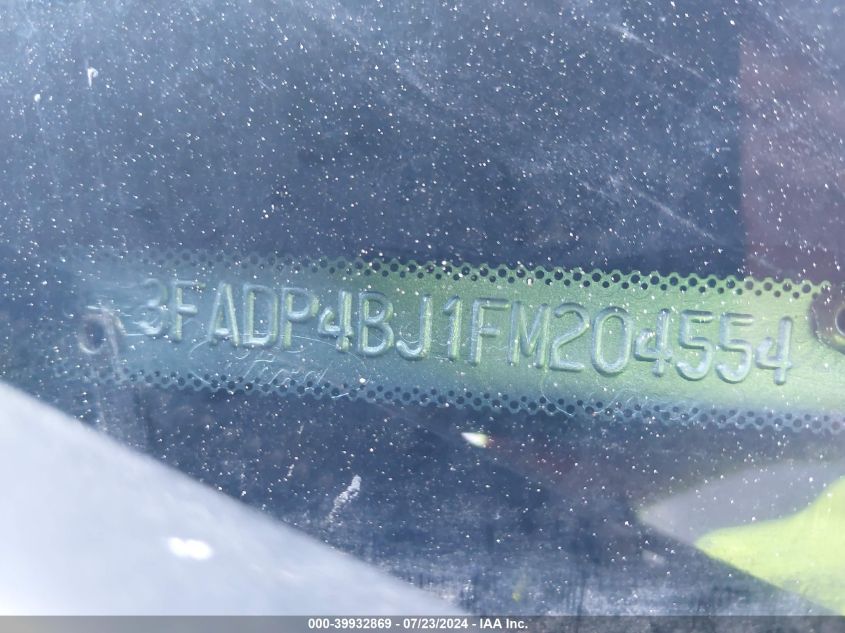 2015 Ford Fiesta Se VIN: 3FADP4BJ1FM204554 Lot: 39932869