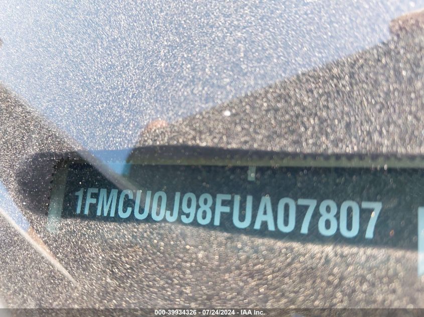 2015 Ford Escape Titanium VIN: 1FMCU0J98FUA07807 Lot: 39934326