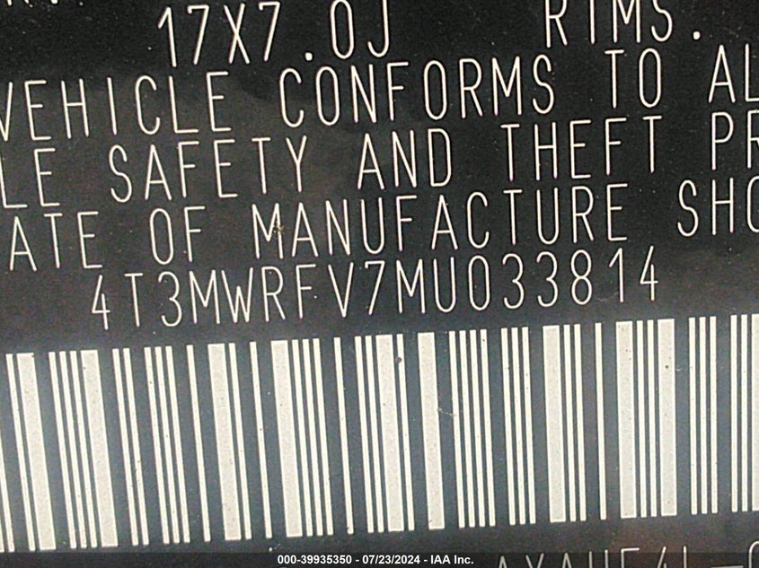 2021 TOYOTA RAV4 HYBRID LE - 4T3MWRFV7MU033814