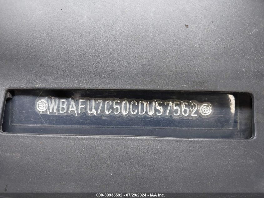 2012 BMW 535I xDrive VIN: WBAFU7C50CDU57562 Lot: 39935592