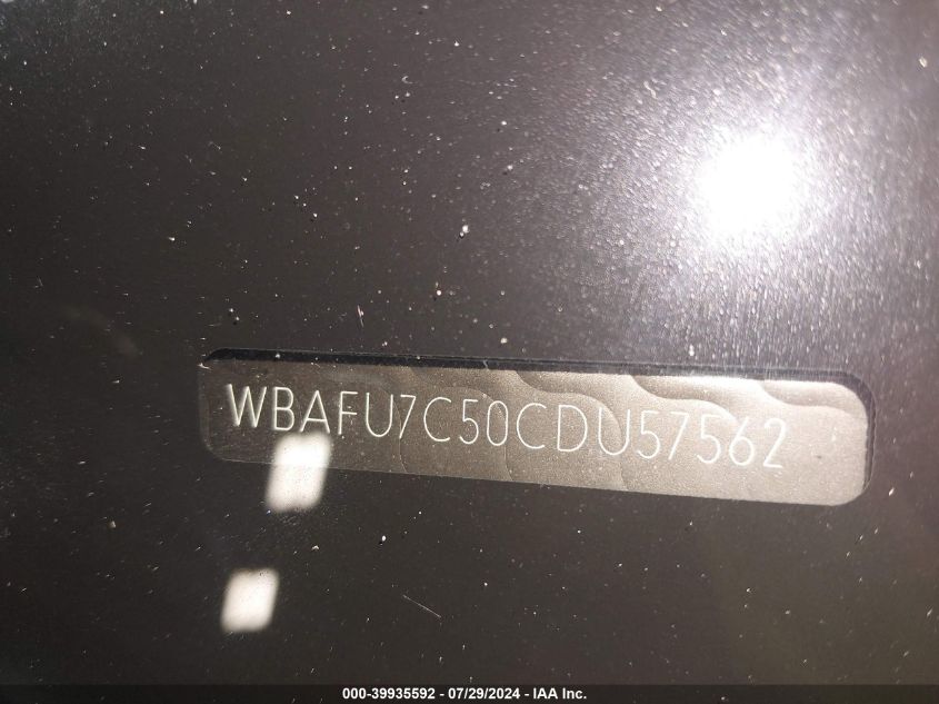 2012 BMW 535I xDrive VIN: WBAFU7C50CDU57562 Lot: 39935592