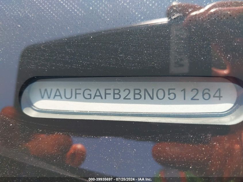 2011 Audi A6 3.0 Premium VIN: WAUFGAFB2BN051264 Lot: 39935697