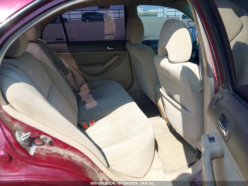 2003 Honda Civic Lx VIN: 2HGES15563H587526 Lot: 39935836