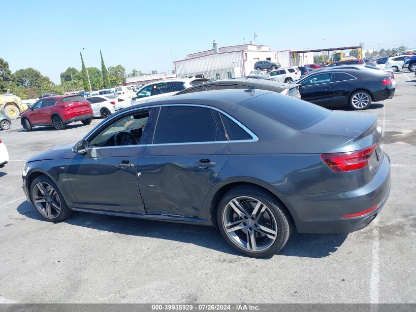 2018 AUDI A4 2.0T PREMIUM/2.0T TECH PREMIUM - WAUENAF40JA143238