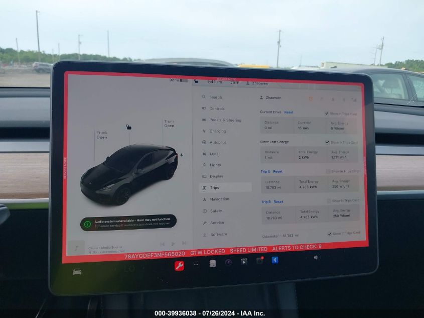 7SAYGDEF3NF565020 2022 TESLA MODEL Y - Image 17