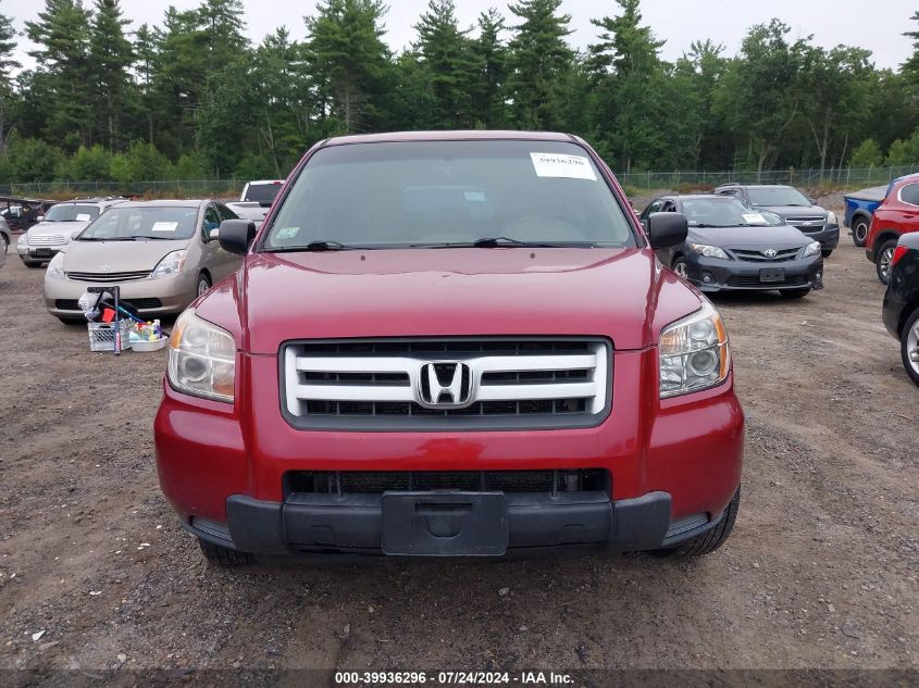 2006 Honda Pilot Lx VIN: 5FNYF18166B025340 Lot: 39936296