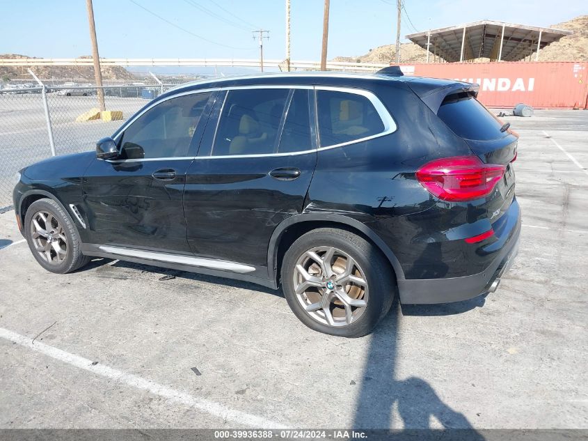 2021 BMW X3 Sdrive30I VIN: 5UXTY3C0XM9E02257 Lot: 39936388