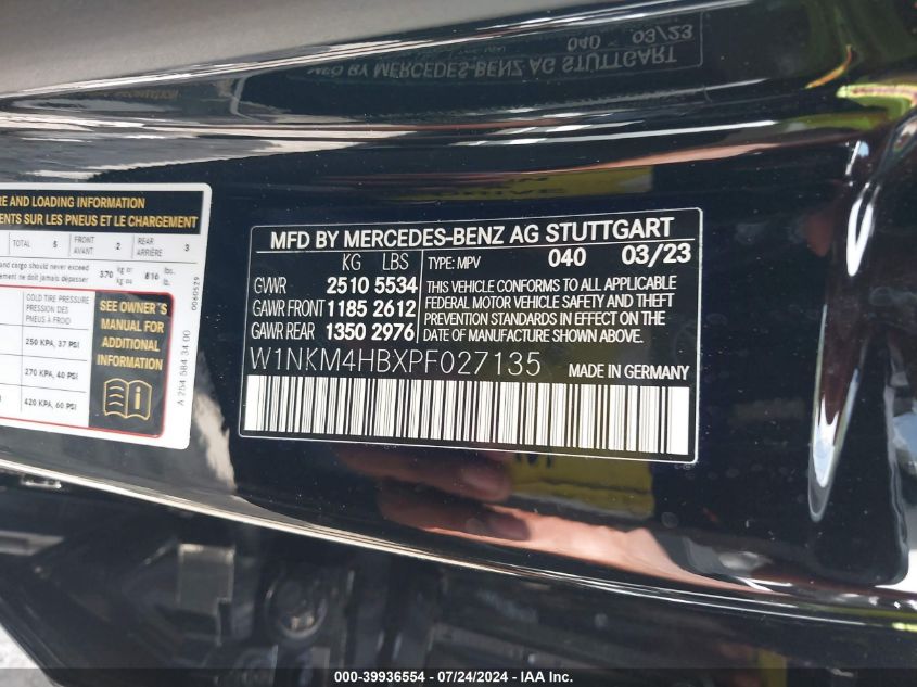 2023 Mercedes-Benz Glc 300 4Matic Suv VIN: W1NKM4HBXPF027135 Lot: 39936554