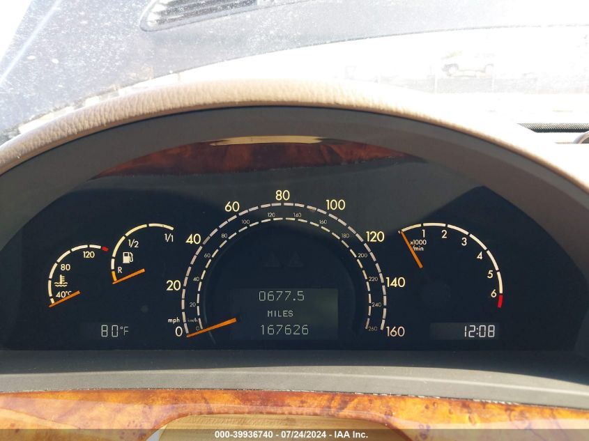 2003 Mercedes-Benz S 500 4Matic VIN: WDBNG84J63A325316 Lot: 39936740