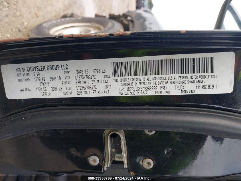 2010 Dodge Ram 1500 VIN: 1D7RV1GP3AS262396 Lot: 39936769