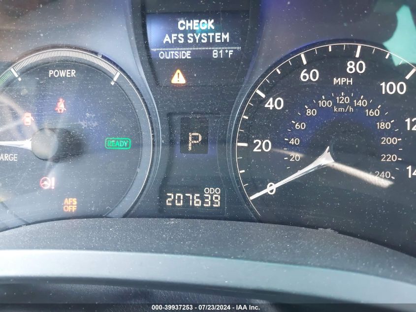 2011 Lexus Rx 450H 450 VIN: JTJZB1BA7B2005066 Lot: 39937253