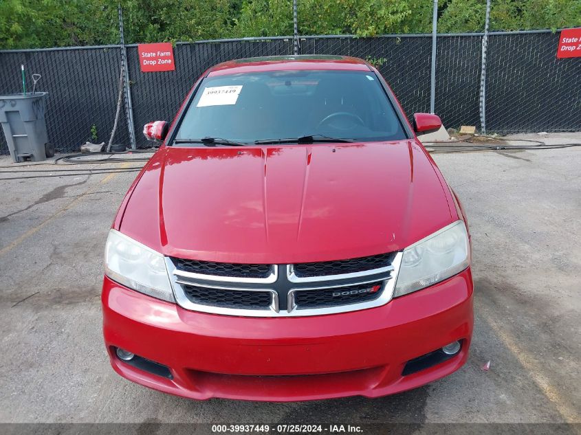 2012 Dodge Avenger Sxt Plus VIN: 1C3CDZEG5CN234187 Lot: 39937449