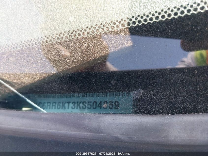 2019 Ram 1500 Classic Tradesman VIN: 1C6RR6KT3KS504869 Lot: 39937627