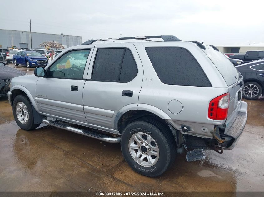 2002 Isuzu Rodeo Ls 3.2L V6/Lse 3.2L V6/S 3.2L V6 VIN: 4S2CK58W124310798 Lot: 39937802