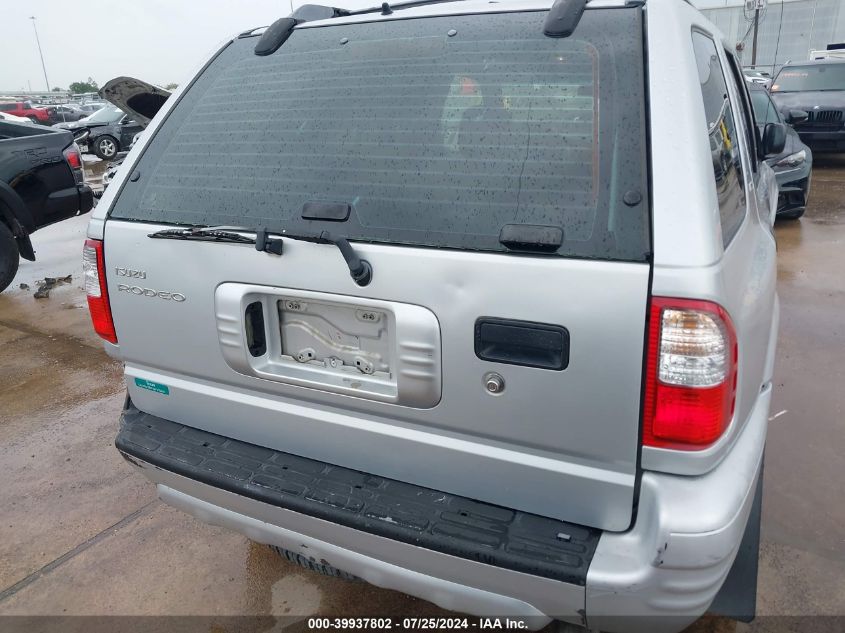 2002 Isuzu Rodeo Ls 3.2L V6/Lse 3.2L V6/S 3.2L V6 VIN: 4S2CK58W124310798 Lot: 39937802