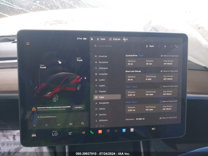 2021 Tesla Model Y VIN: 5YJYGDEE6MF087498 Lot: 39937910