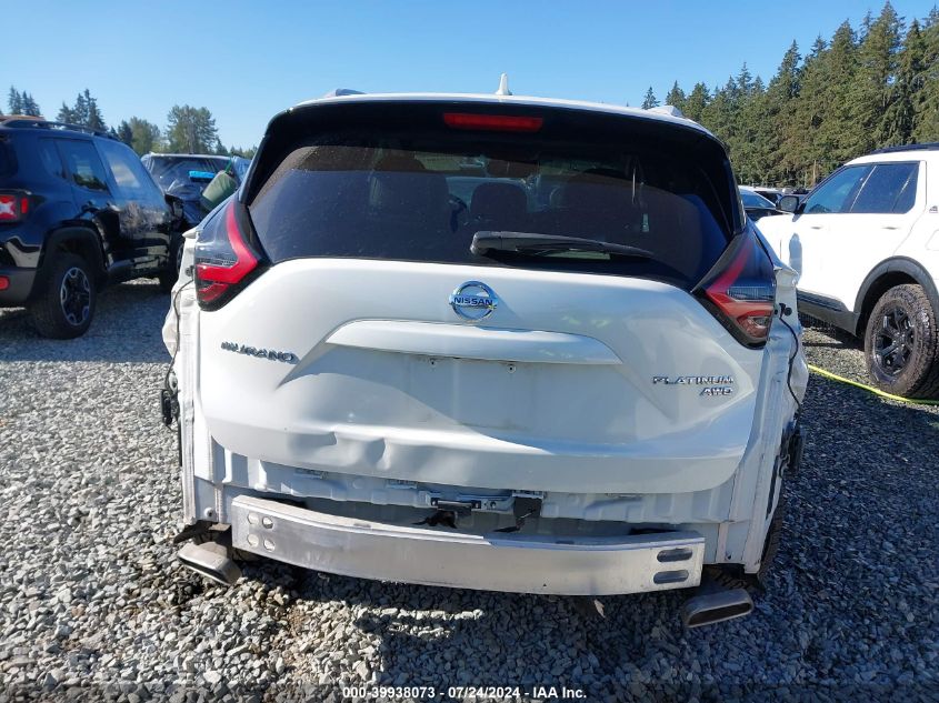 2021 Nissan Murano Platinum Intelligent Awd VIN: 5N1AZ2DS9MC101832 Lot: 39938073