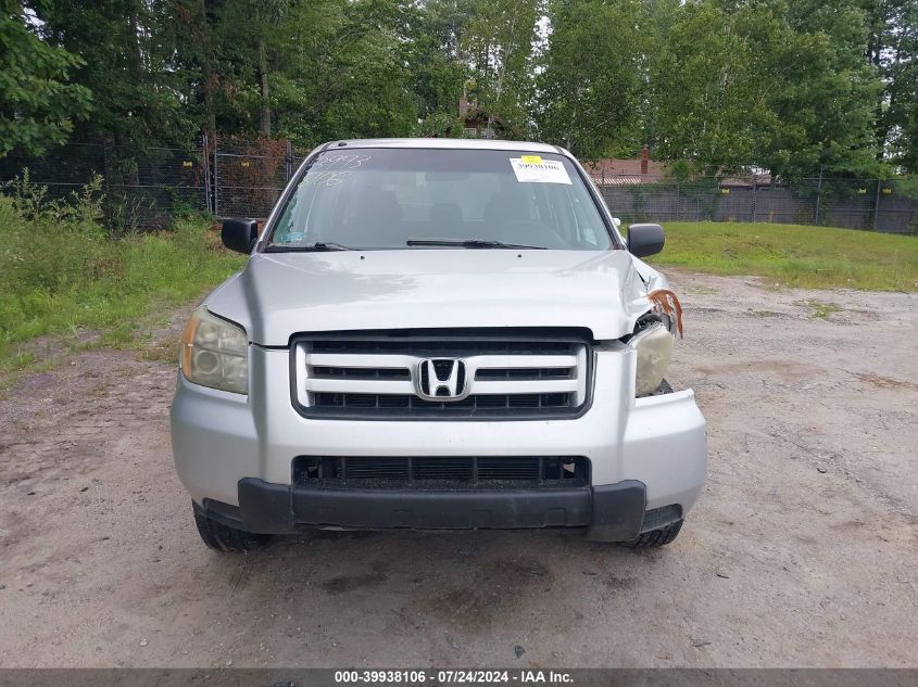 2006 Honda Pilot Lx VIN: 2HKYF18146H501277 Lot: 39938106