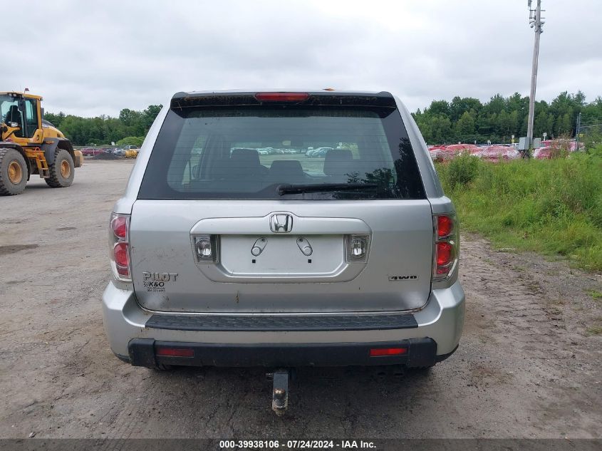 2006 Honda Pilot Lx VIN: 2HKYF18146H501277 Lot: 39938106