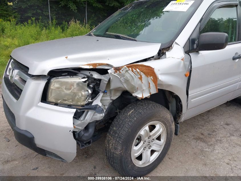 2006 Honda Pilot Lx VIN: 2HKYF18146H501277 Lot: 39938106