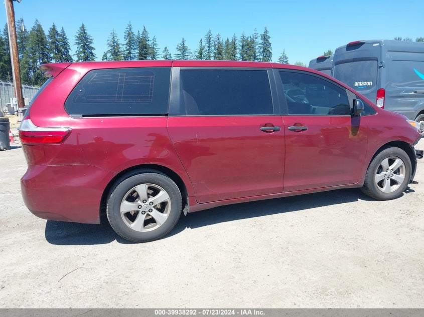 2016 Toyota Sienna L VIN: 5TDZK3DC9GS739866 Lot: 39938292