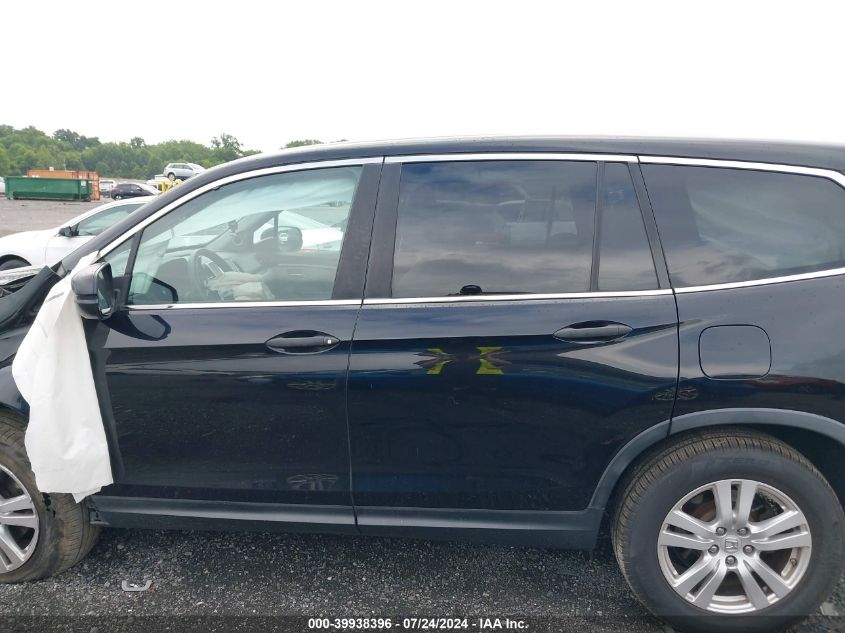 2016 Honda Pilot Lx VIN: 5FNYF6H12GB101795 Lot: 39938396