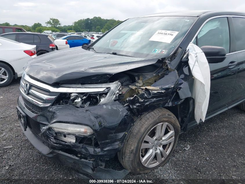 2016 Honda Pilot Lx VIN: 5FNYF6H12GB101795 Lot: 39938396