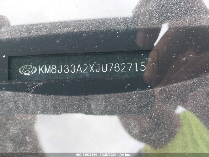 2018 Hyundai Tucson Limited/Sport And Eco/Se VIN: KM8J33A2XJU782715 Lot: 39938684
