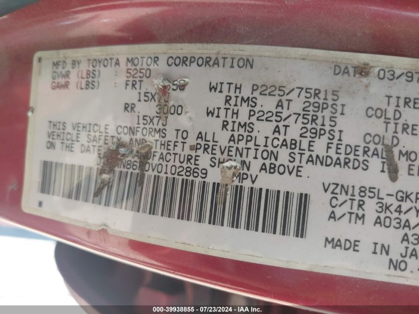 JT3HN86R0V0102869 1997 Toyota 4Runner Sr5 V6