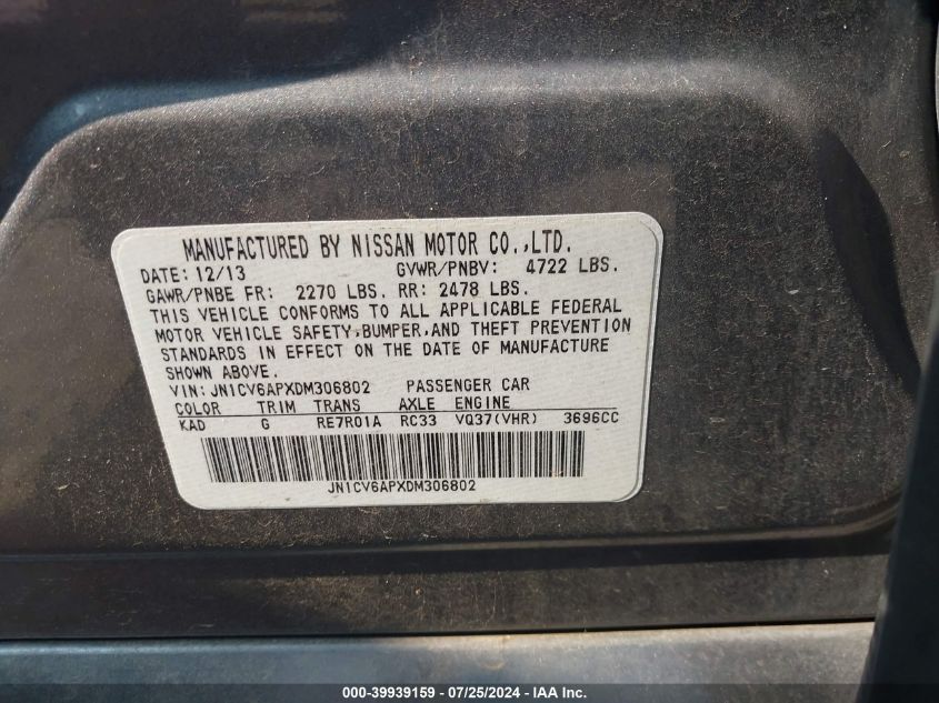 2013 INFINITI G37 JOURNEY - JN1CV6APXDM306802