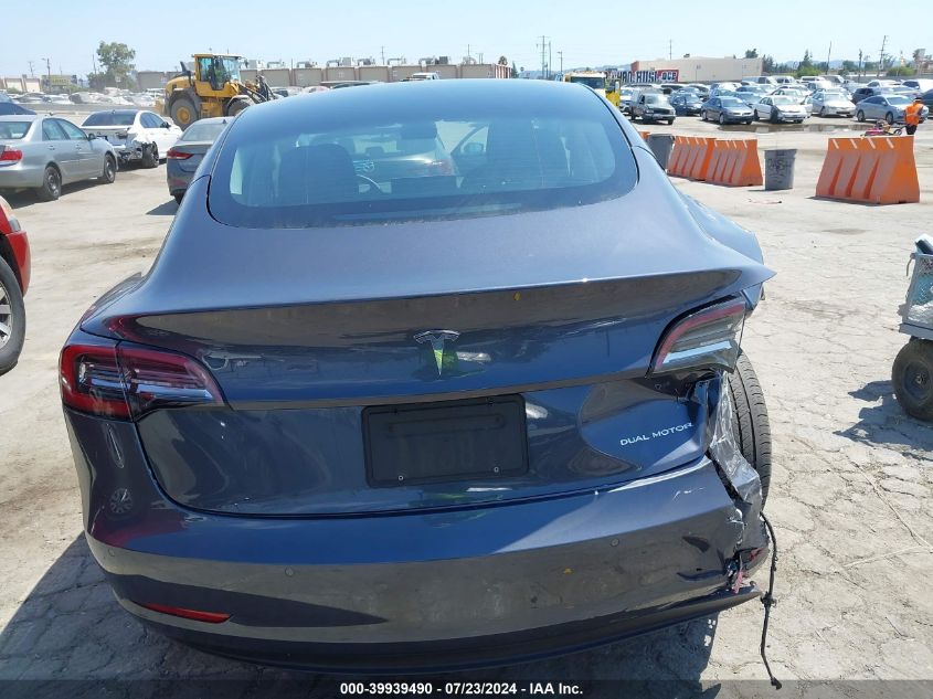 2022 Tesla Model 3 Long Range Dual Motor All-Wheel Drive VIN: 5YJ3E1EB1NF195369 Lot: 39939490