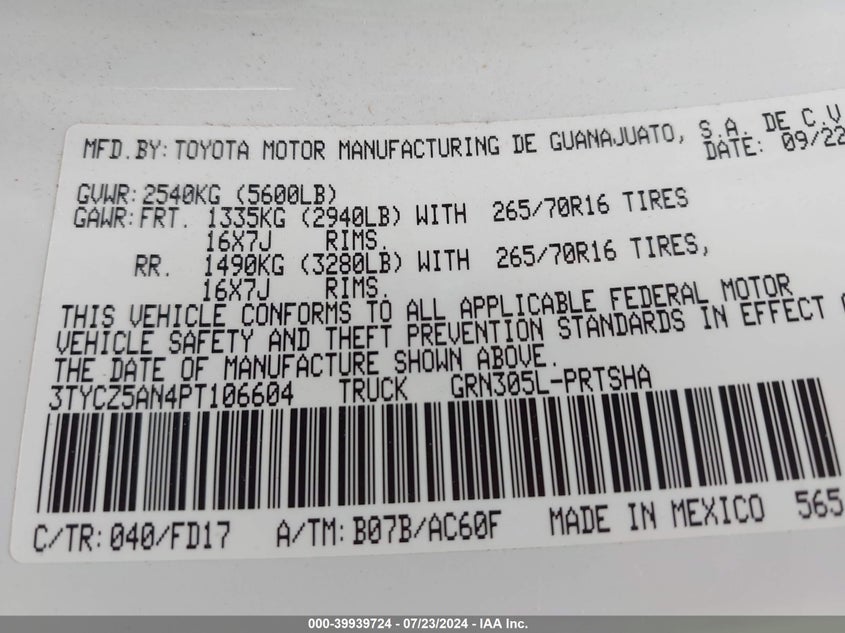 2023 TOYOTA TACOMA TRD OFF ROAD - 3TYCZ5AN4PT106604