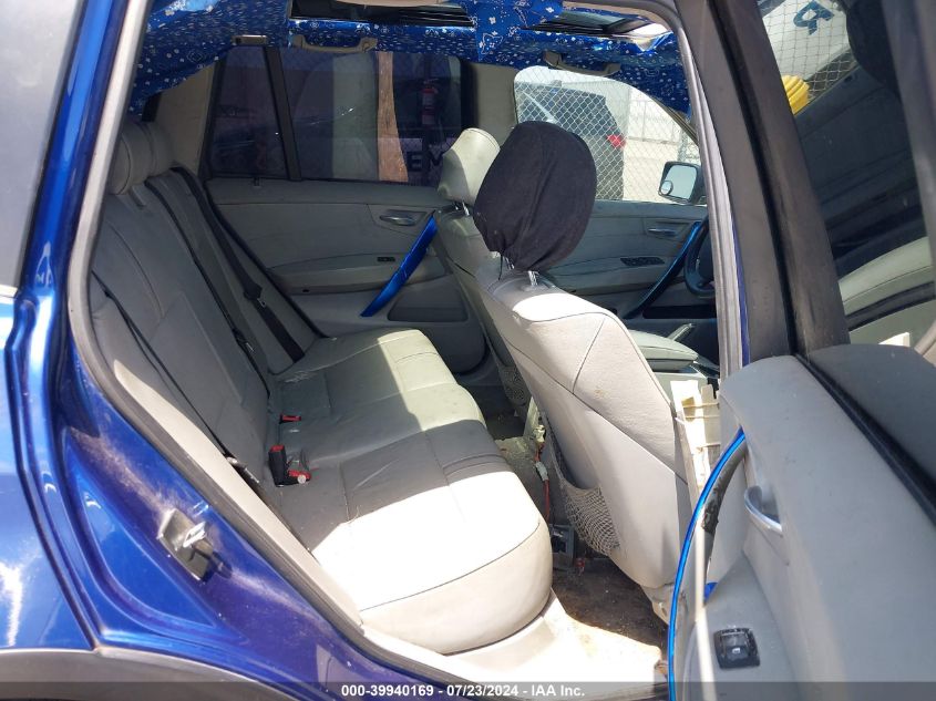 2007 BMW X3 3.0Si VIN: WBXPC93457WF04775 Lot: 39940169