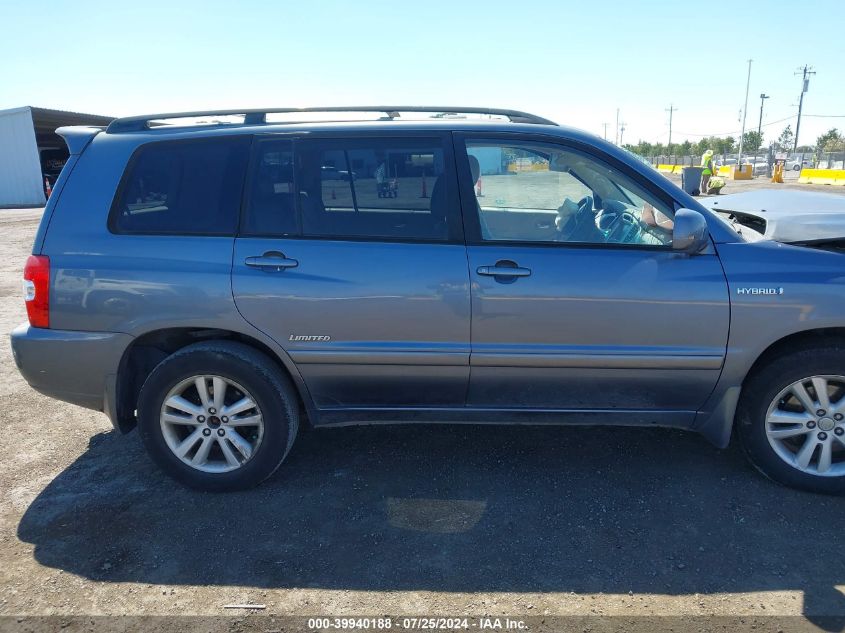 2006 Toyota Highlander Hybrid Limited V6 VIN: JTEEW21A460022661 Lot: 39940188