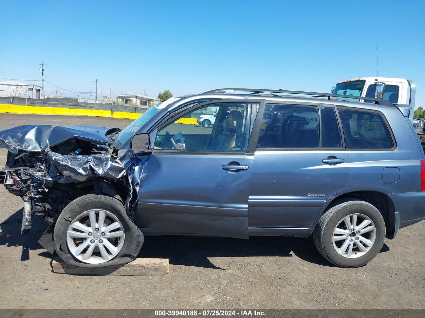 2006 Toyota Highlander Hybrid Limited V6 VIN: JTEEW21A460022661 Lot: 39940188