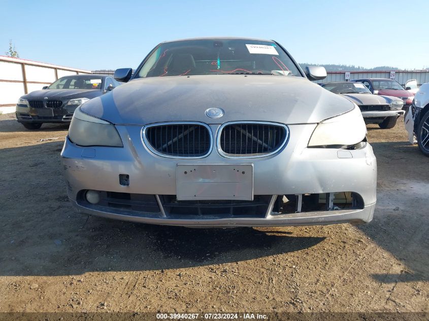 2006 BMW 525 I VIN: WBANE53536CK78326 Lot: 39940267