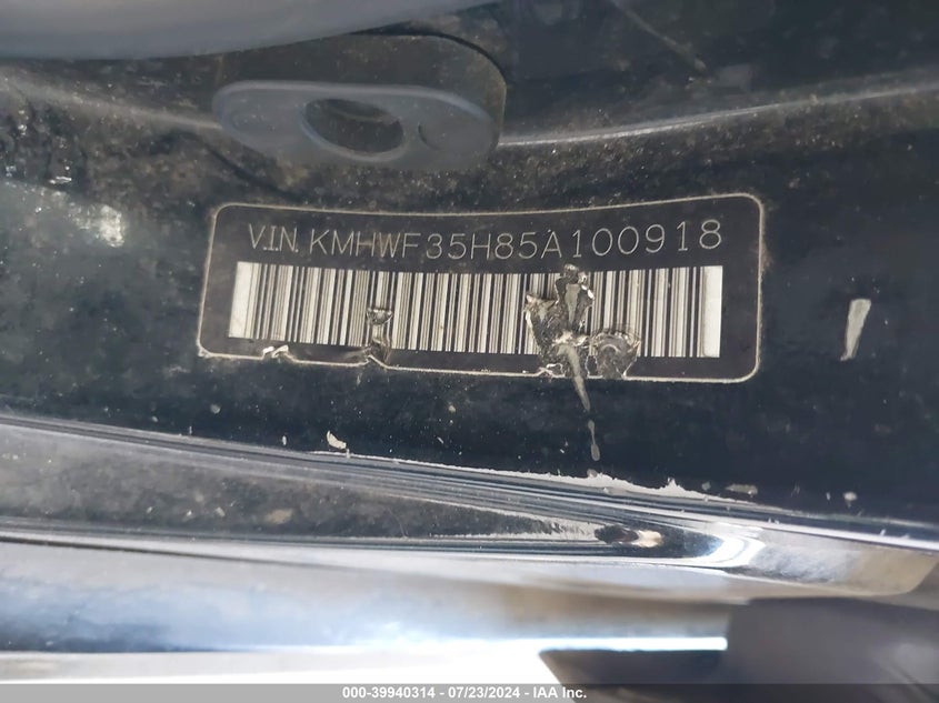 2005 Hyundai Sonata Gls/Lx VIN: KMHWF35H85A100918 Lot: 39940314