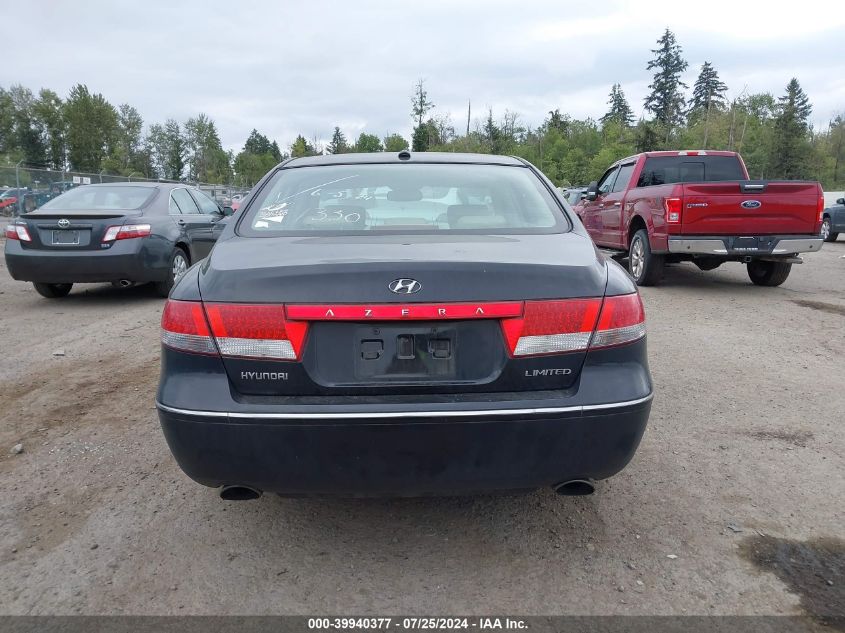 2007 Hyundai Azera VIN: KNHFT46SX7A186036 Lot: 39940377