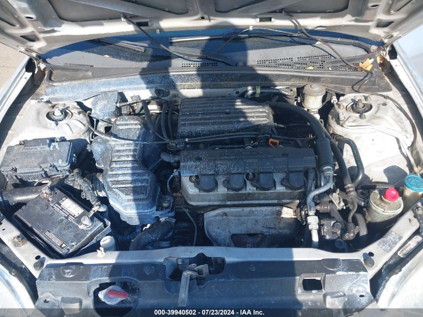 2003 Honda Civic Lx VIN: 2HGES16503H568873 Lot: 39940502